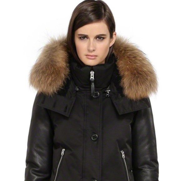 Mackage Jackets & Blazers - MACKAGE  BLACK LUX DOWN PARKA WITH LEATHER SLEEVES CYNTHIA-F5